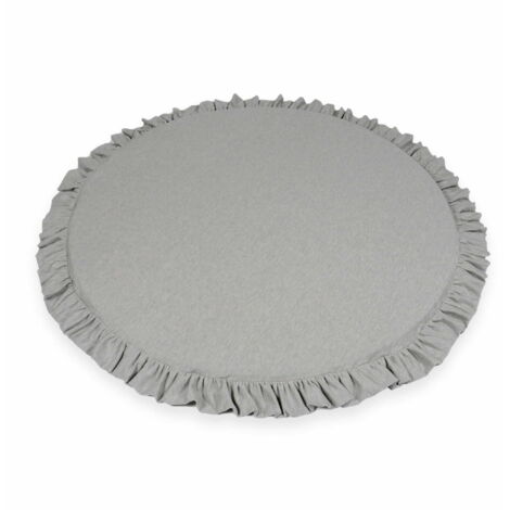 Tappeto da gioco rotondo da 100 cm per bambini con volant, grigio chiaro