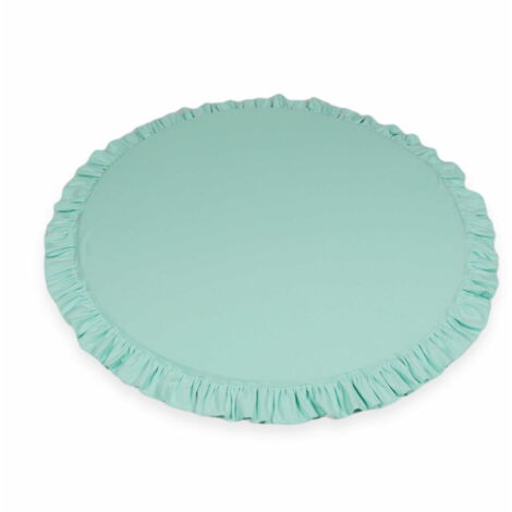 Tappeto da gioco rotondo da 100 cm per bambini con volant, menta