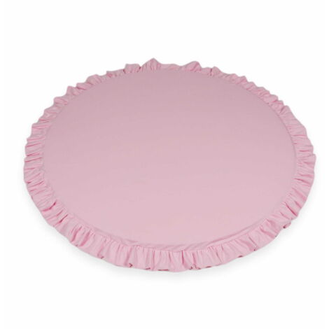 Tappeto da gioco rotondo per bambini da 100 cm con volant, rosa cipria