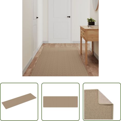 Tappeto da ingresso -  Tappeto Corsia Aspetto Sisal Sabbia 80x250 cm