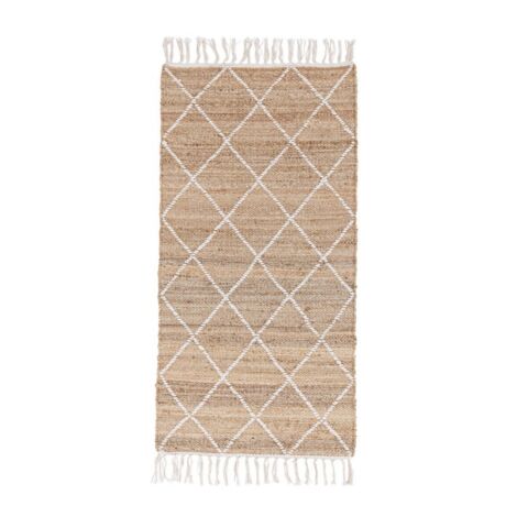 Tappeto da interno Shaila naturale 70 x 140 cm -Bianco