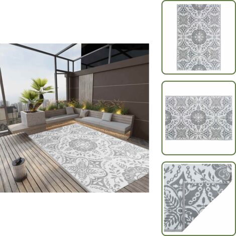 Tappeto da patio - vidaXL Tappeto da Esterni ARAKIL Grigio Chiaro 190x290 cm in PP - Tappeto in PP