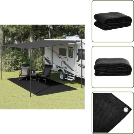 Tappeto da patio - vidaXL Tappeto da Tenda 250x450 cm Nero - Tappeto in polietilene
