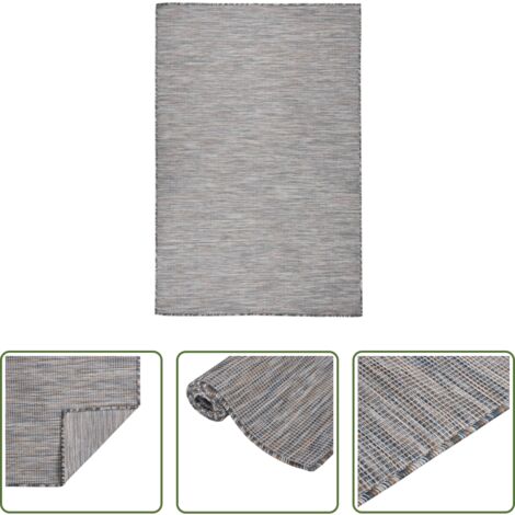 Tappeto da terrazza -  Tappeto da Esterni a Tessitura Piatta 120x170 cm Marrone e blu