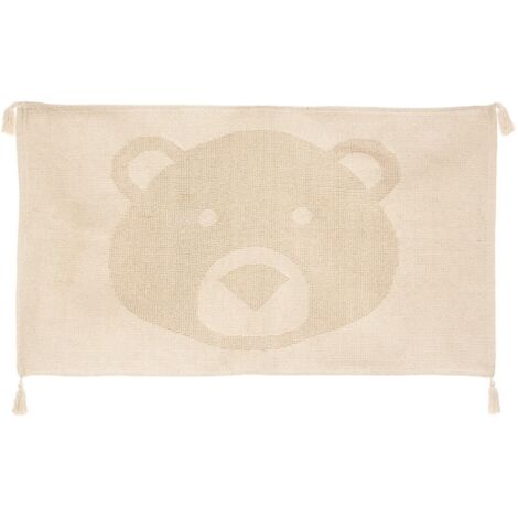 Tappeto di cotone 3D Bear Beige Twine