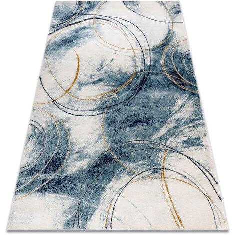 Tappeto EMERALD esclusivo A0087 glamour, elegante cerchi blu / oro blue 120x170 cm