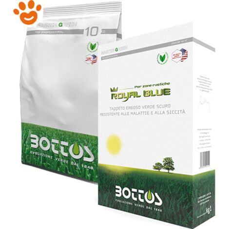 Tappeto erboso Royal Blue 1Kg verde scuro zone rustiche e salinitA  Bottos - 10 Kg