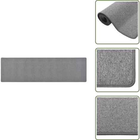 Tappeto fonoassorbente - vidaXL Tappeto Corsia Grigio Scuro 80x300 cm - Tappeto in polipropilene