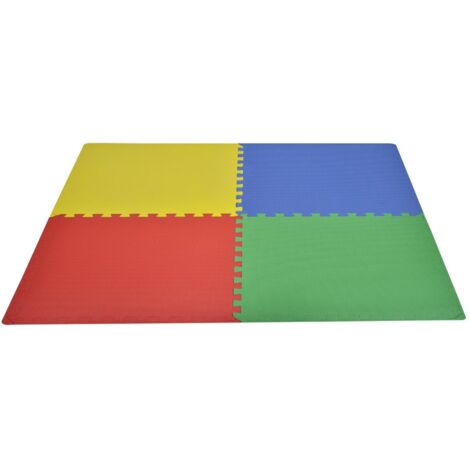 Tappeto Puzzle per Bambini Set 4 Pezzi Maxi Gioco Tappetino 60 X 60 CM Gomma EVA