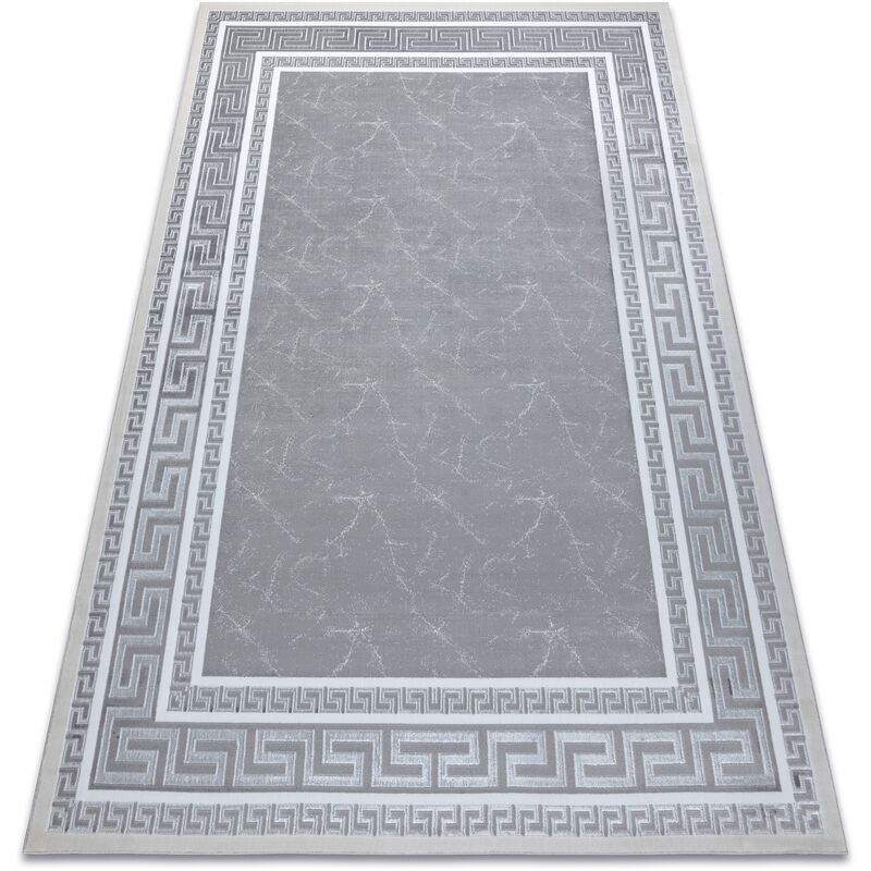 Image of Tappeto gloss moderno 2813 27 elegante, telaio, greco grigio grey 80x150 cm