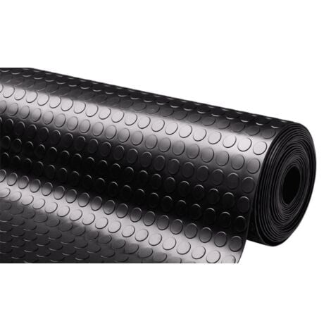 Tappeto gomma antiscivolo tavolo copripavimento bullonato passatoia bolle furgoni pvc cm 100h nero 2 mt