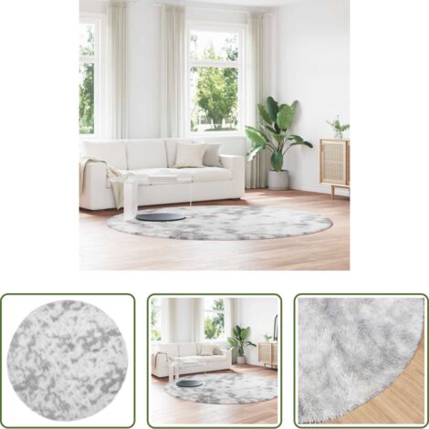 Tappeto grigio argento -  Tappeto Shaggy a Pelo Lungo NAVARRA Grigio Argento 240x240cm