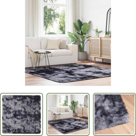 Tappeto grigio scuro -  Tappeto Shaggy a Pelo Lungo NAVARRA Grigio Scuro 200x200 cm