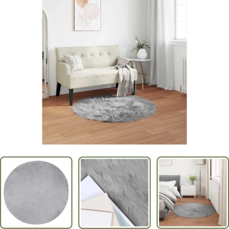 Tappeto grigio -  Tappeto Pecora Tafalla Grigio Ø 100 cm Poliestere