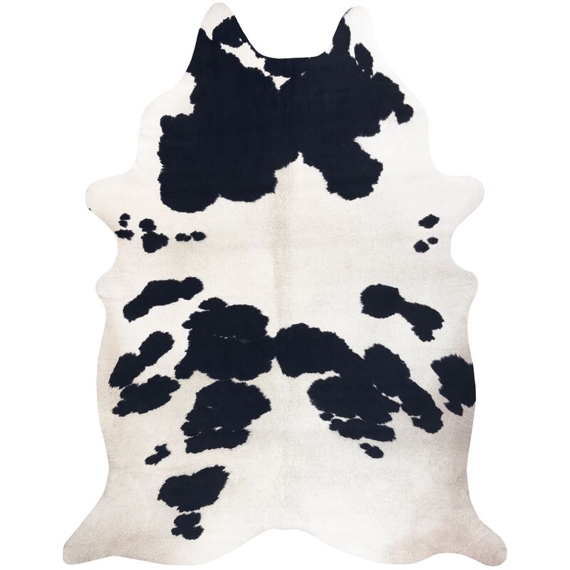 Image of Rugsx - Tappeto Imitazione pelle di bovino, Mucca G5069-1 pelle nera bianca multicolour 100x150 cm