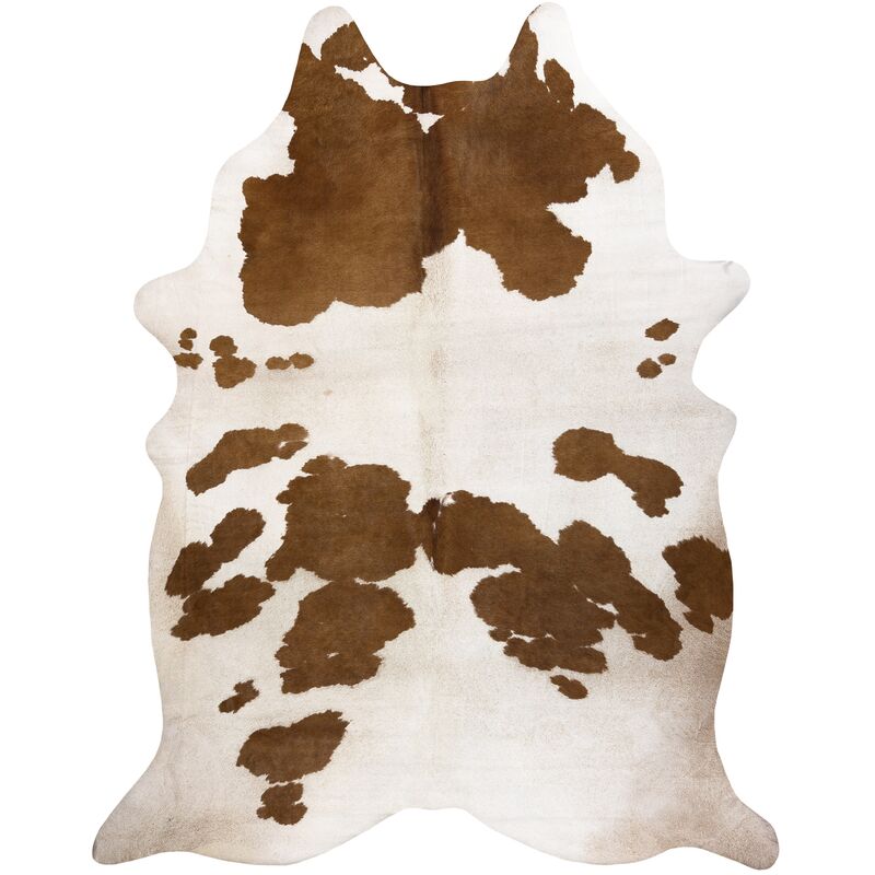 Image of Tappeto Imitazione pelle di bovino, Mucca G5069-2 pelle maro bianca multicolour 100x150 cm