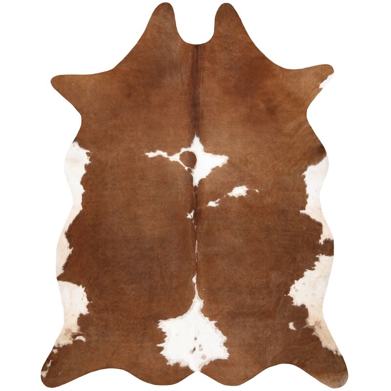 Image of Tappeto Imitazione pelle di bovino, Mucca G5070-2 pelle maro bianca brown 100x150 cm