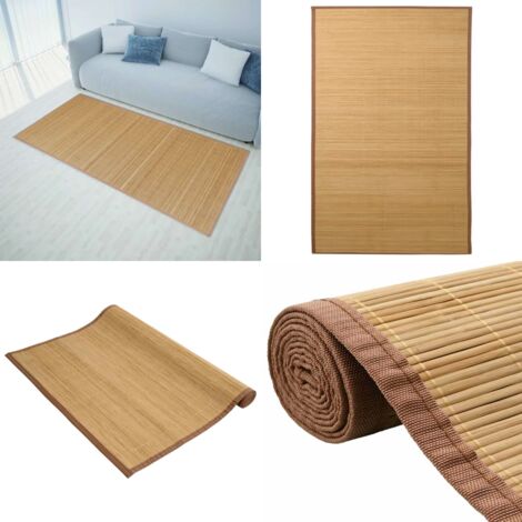 Tappeto in Bambù 100x160 cm Marrone - Tappeto marrone - Tappeto moderno