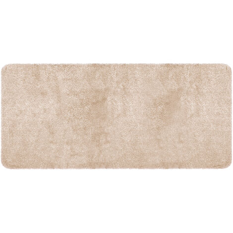 Tappeto in Finta Pelliccia Sintetica Tinta Unita Effetto Rabbit A Pelo Lungo Vellutato Decorativo Super Morbido Scendiletto Passatoia Camera Cucina Corridoio  Beige - 60x180 cm