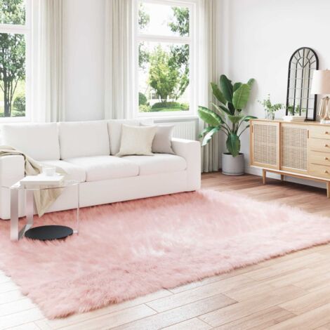 Tappeto in finta TAFALLA Rosa 240 x 340 cm Poliestere vidaXL