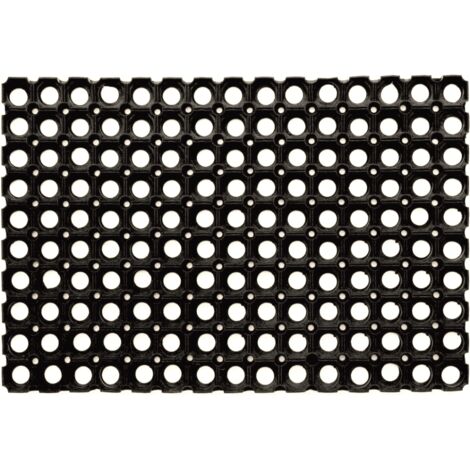 Tappeto in gomma zerbino antiscivolo copripavimento forellato griglia nero cm 40x60 950df