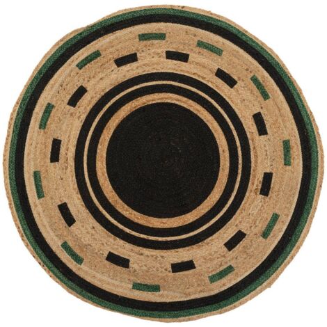 Tappeto in juta nera malakite d120cm - Atmosphera créateur d'intérieur
