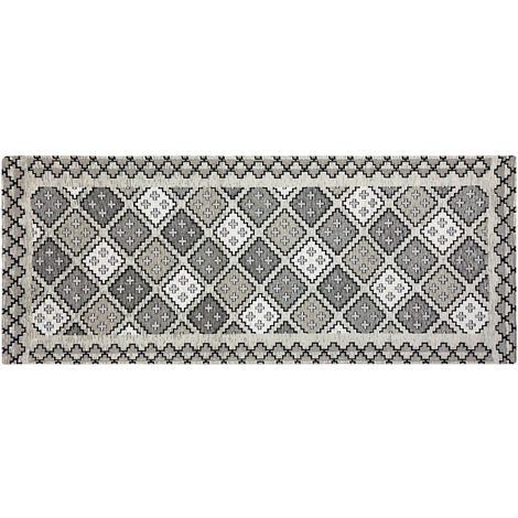 Tappeto In Morbida Ciniglia Corridoio Soggiorno Ingresso Passatoia Cucina Lavorazione Jacquard Camera Scendiletto Prodotto Italiano Antiscivolo  Dis2 Tortora - 55x80cm