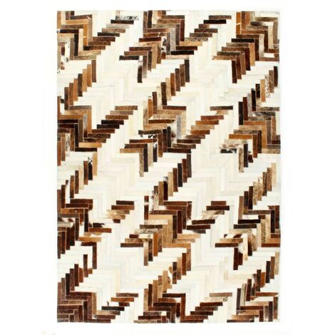 vidaXL Tappeto in Pelle con Pelo Patchwork Corsia Casa Misure/Colori Diversi