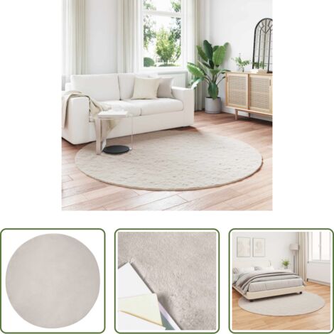Tappeto in pelliccia sintetica -  Tappeto antiscivolo in di coniglio sintetica Olite Beige