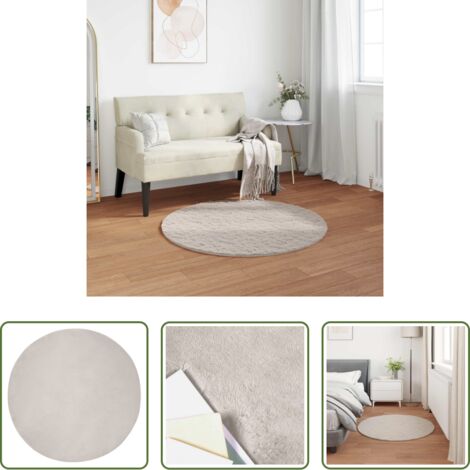 Tappeto in pelliccia sintetica -  Tappeto antiscivolo in di coniglio sintetica Olite Beige