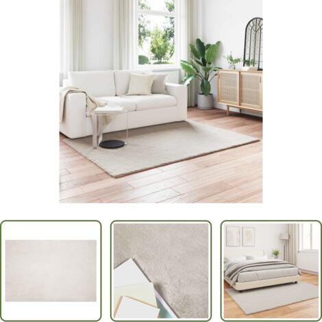 Tappeto in pelliccia sintetica -  Tappeto antiscivolo in di coniglio sintetica Olite Beige
