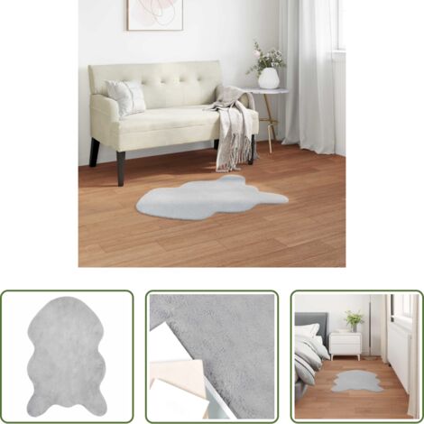 Tappeto in pelliccia sintetica -  Tappeto antiscivolo in di coniglio sintetica Olite Grigio