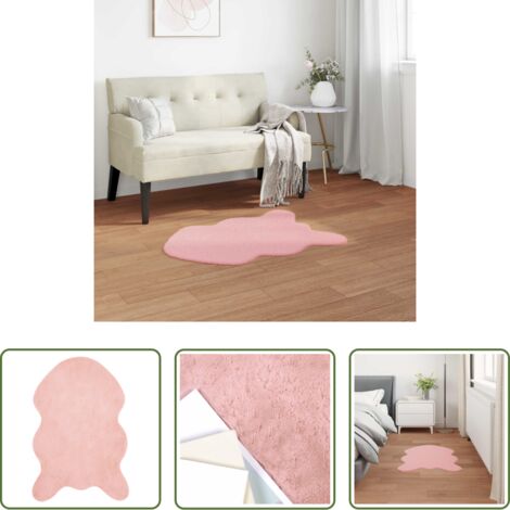 Tappeto in pelliccia sintetica -  Tappeto antiscivolo in di coniglio sintetica Olite Rosa