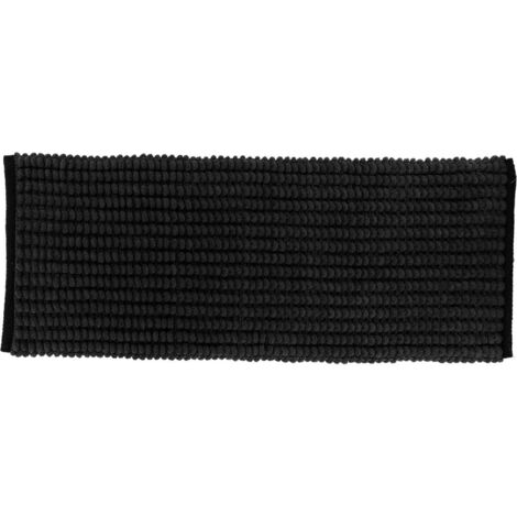 Tappeto in poliestere e cotone 45x120 cm - nero - Tendance