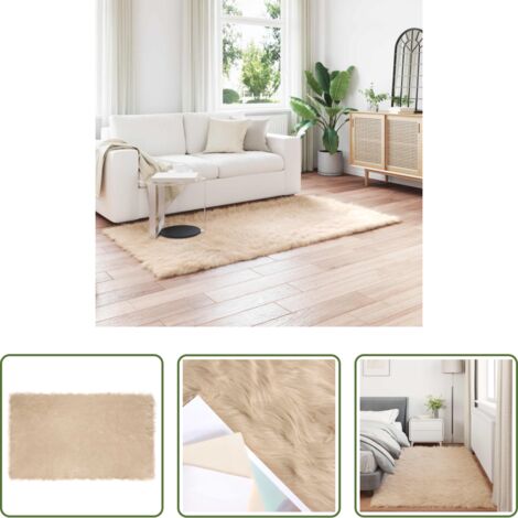 Tappeto in poliestere -  Tappeto Pecora Tafalla Beige 100 x 200 cm Poliestere