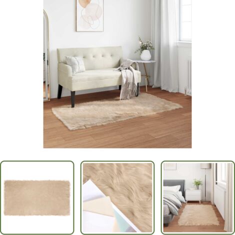 Tappeto in poliestere -  Tappeto Pecora Tafalla Beige 60 x 110 cm Poliestere