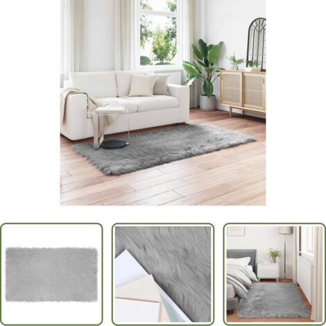Tappeto in poliestere -  Tappeto Pecora Tafalla Grigio 100 x 200 cm Poliestere