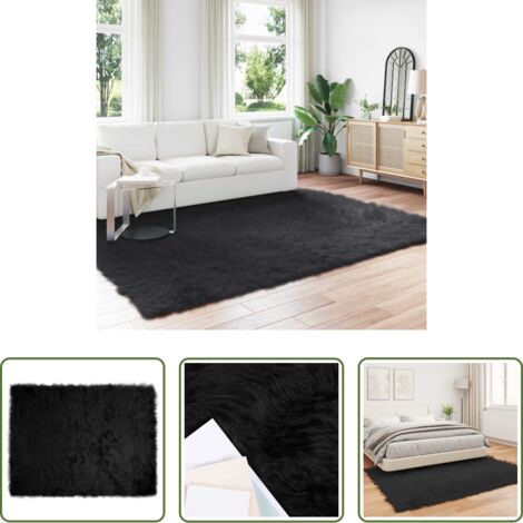 Tappeto in poliestere -  Tappeto Pecora Tafalla Nero 240 x 340 cm Poliestere