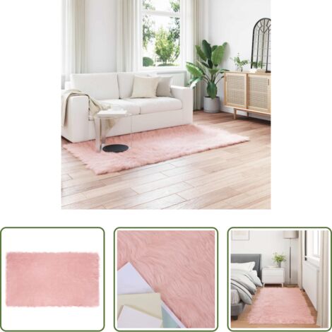 Tappeto in poliestere -  Tappeto Pecora Tafalla Rosa 100 x 200 cm Poliestere