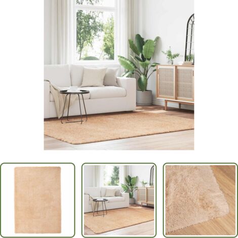 Tappeto in poliestere -  Tappeto Shaggy a Pelo Lungo NAVARRA Beige 160x230 cm poliestere
