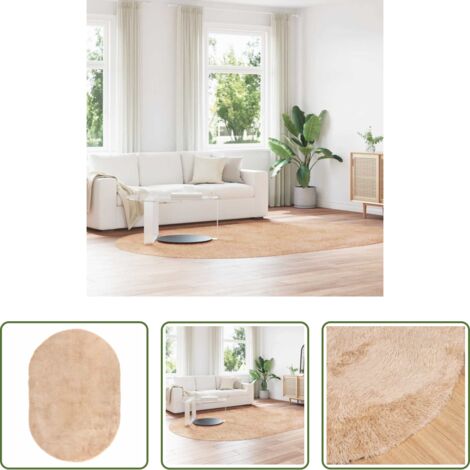 Tappeto in poliestere -  Tappeto Shaggy a Pelo Lungo NAVARRA Beige 300x200 cm poliestere