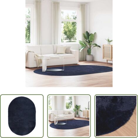 Tappeto in poliestere -  Tappeto Shaggy a Pelo Lungo NAVARRA Blu Marino 300x200 cm