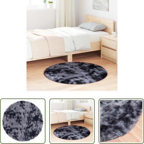 Tappeto in poliestere -  Tappeto Shaggy a Pelo Lungo NAVARRA Grigio Scuro 100x100 cm