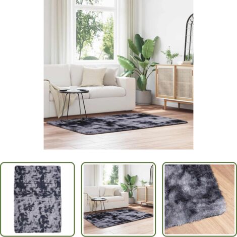 Tappeto in poliestere -  Tappeto Shaggy a Pelo Lungo NAVARRA Grigio Scuro 120x170 cm