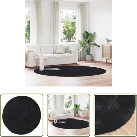 Tappeto in poliestere -  Tappeto Shaggy a Pelo Lungo NAVARRA Nero 240x240 cm poliestere