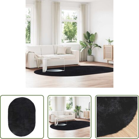Tappeto in poliestere -  Tappeto Shaggy a Pelo Lungo NAVARRA Nero 300x200 cm poliestere