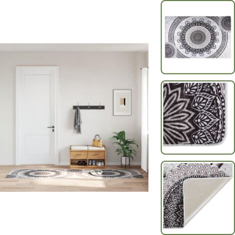 Tappeto in poliestere - vidaXL Tappeto Lavabile 80x150 cm Multicolore Antiscivolo - Tappeto insonorizzante