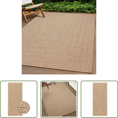 Tappeto in polipropilene -  Tappeto ZIZUR 80x200 cm Aspetto Iuta per Interni ed Esterni
