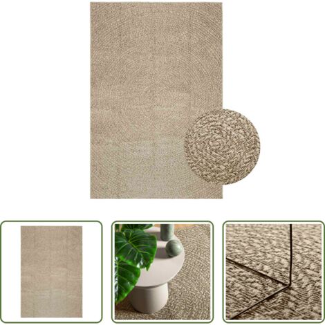 Tappeto in polipropilene -  Tappeto ZIZUR Beige 140x200 cm Aspetto Iuta Interni ed Esterni