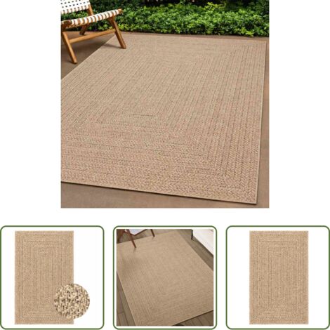 Tappeto in polipropilene -  Tappeto ZIZUR Beige 160x230 cm Aspetto Iuta Interni ed Esterni